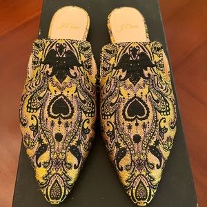 J. Crew marina slide in brocade